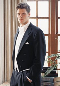 Black tuxedo tailcoat