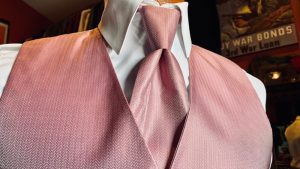 Rose herringbone vest and necktie